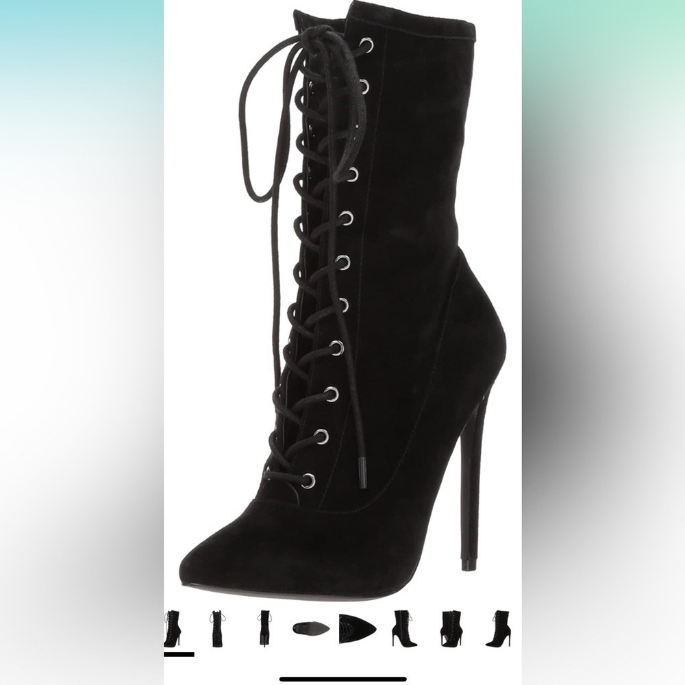 Steve Madden SATISFIED black suede fashion boots size 5